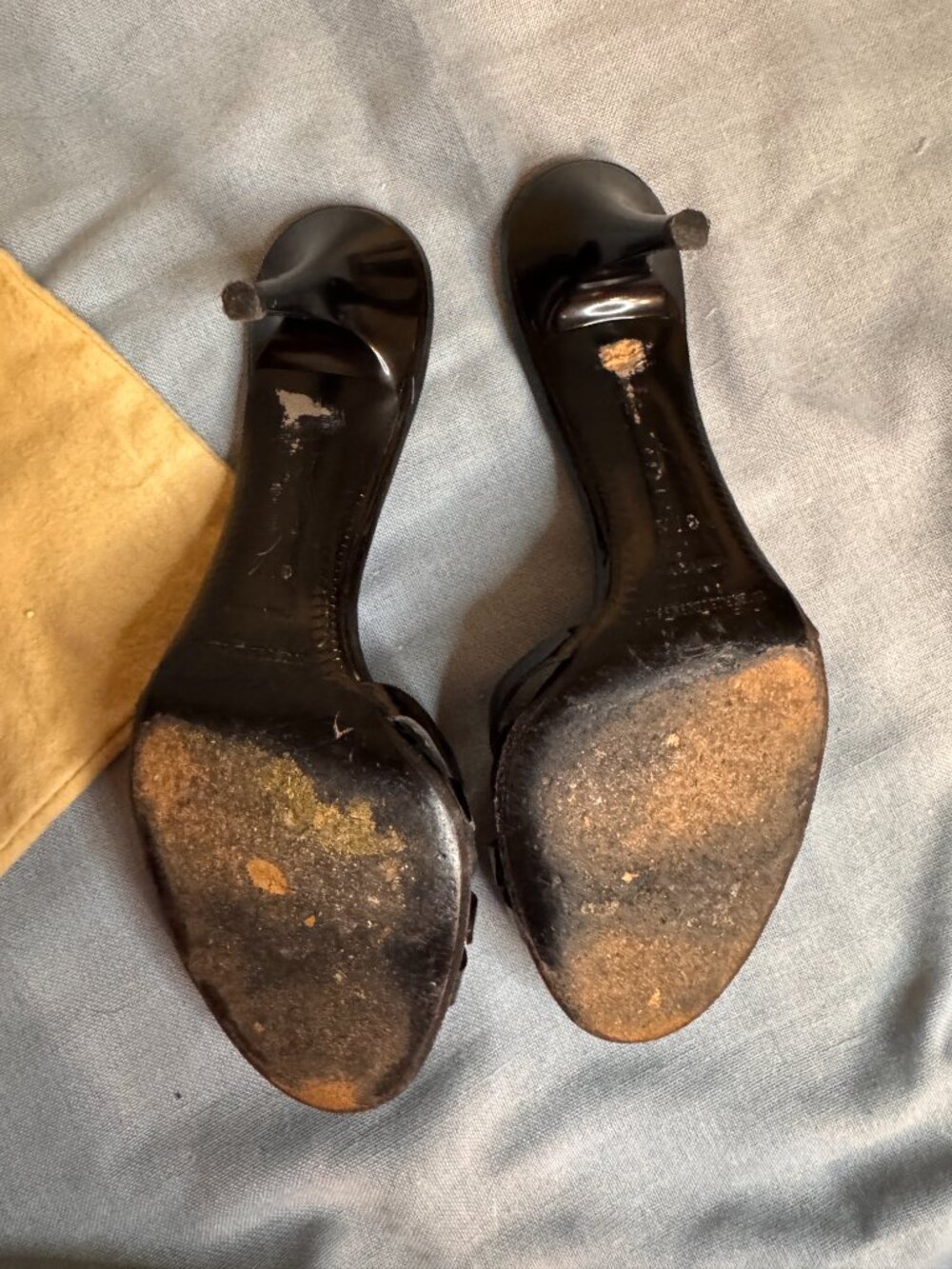 Burberry Black Patent Leather Strappy Heeled Mule Size 7 US w/ Box & Dust Bag - Picture 5 of 6